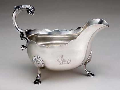 Georgian Silver Sauce Boat - Watts Family Crest